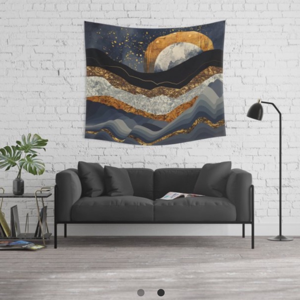 Metallic Mountains Wall Tapestry